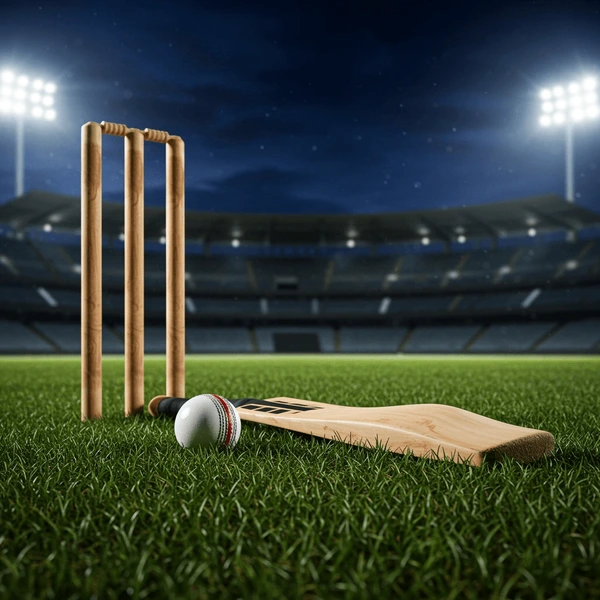 cricket sports materials laying on ground